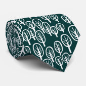 Cravate Bois blanc sur vert foncé Turquoise (Roulé)