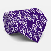 Cravate Bois blanc sur Violet foncé (Roulé)