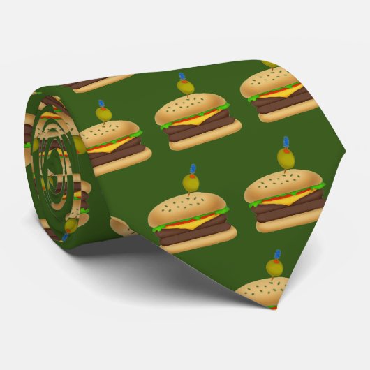 Cravate Bois de fromage/hamburger (Roulé)