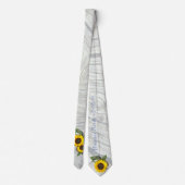 Cravate Bois gris Cobalt Bleu Tournesol Russe Mariage (Dos)