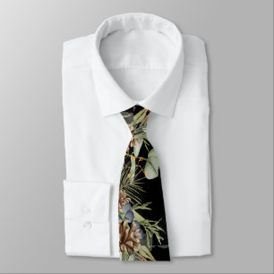 Cravate Bois rustique sur Mariage noir