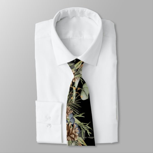 Cravate Bois rustique sur Mariage noir (Attaché)