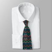Cravate Bois sombre Terre Zigzag Chevron (Attaché)