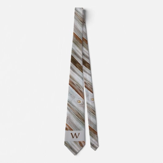 Cravate Bois vieilli rustique Brown et gris (Devant)