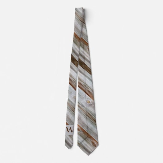 Cravate Bois vieilli rustique Brown et gris (Dos)