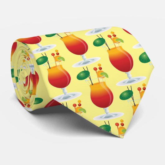 Cravate Boisson Tropicale Avec Parapluie (Roulé)