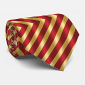 Cravate Bold Candy Cane Stripes Red & Gold Christmas Gift (Roulé)
