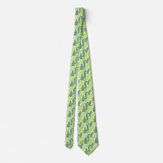 Cravate Bold Citrus Green Statement Botanical Fern Pattern (Dos)