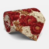 Cravate Bold Fathers Day Gift Peonies Flower (Roulé)