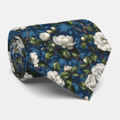 Cravate Bold Gift  For Boyfriend Gardenias Floral (Roulé)