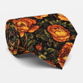 Cravate Bold Mens Fashion Rose Flower (Roulé)