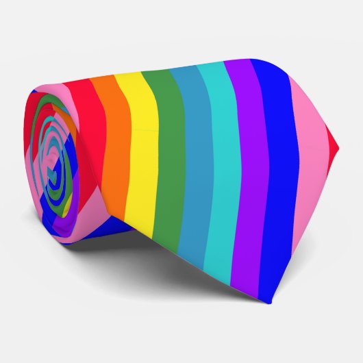 Cravate Bold Rainbow Stripes necktie (Roulé)