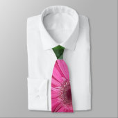 CRAVATE BOLD ROUGE GERBERA FLEURS DAISON FLORALE INITIAL (Attaché)