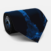 Cravate Bombe atomique bleue rougeoyante (Roulé)