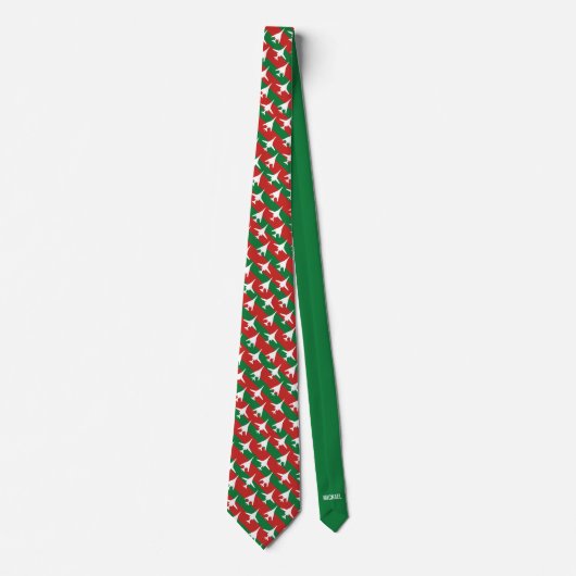 Cravate Bombe B-1 Bomber Motif Noël vert et rouge (Devant)
