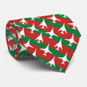 Cravate Bombe B-1 Bomber Motif Noël vert et rouge (Roulé)