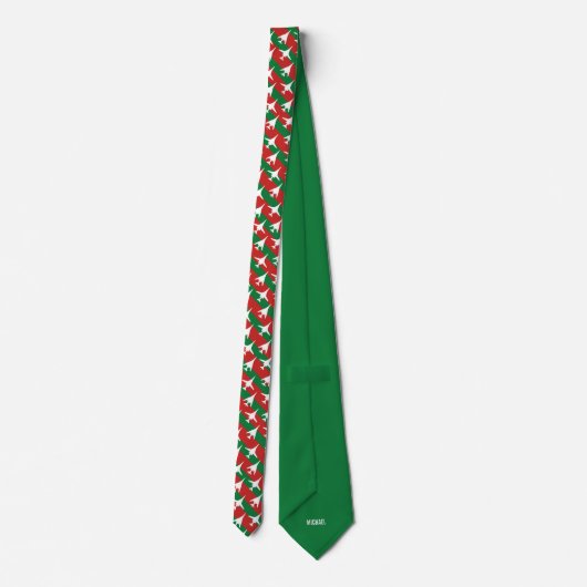 Cravate Bombe B-1 Bomber Motif Noël vert et rouge (Dos)