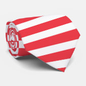 Cravate Bonbon Canne Rouge et Blanc Simple Rayé Horizontal (Roulé)