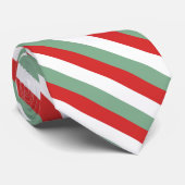 Cravate Bonbon Rétro Noël Rayé Rouge Vert (Roulé)