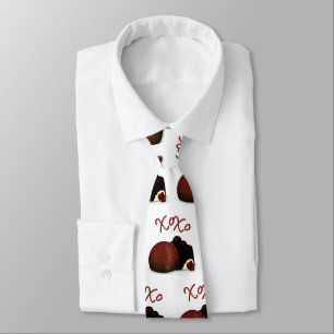 Cravate Bonbon Valentin XOXO et chocolat noir