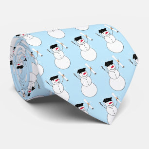 Cravate Bonhomme de neige de remise de diplôme de Noël