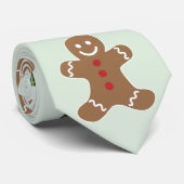 Cravate Bonhommes en pain d'épice et houx (Roulé)