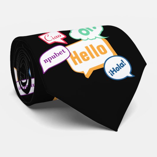 Cravate Bonjour  | Langues (Roulé)