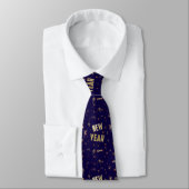 Cravate Bonne année 2025, Festive Parties scintillant Gold (Attaché)