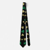Cravate Bonne chance Gold Shamrock St Patrick's (Devant)