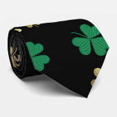 Cravate Bonne chance Gold Shamrock St Patrick's (Roulé)