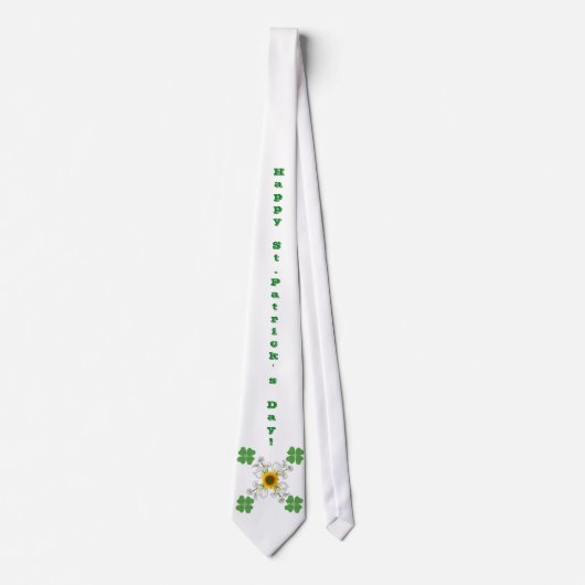Cravate Bonne Saint Patrick ! Clover avec Calla (Devant)