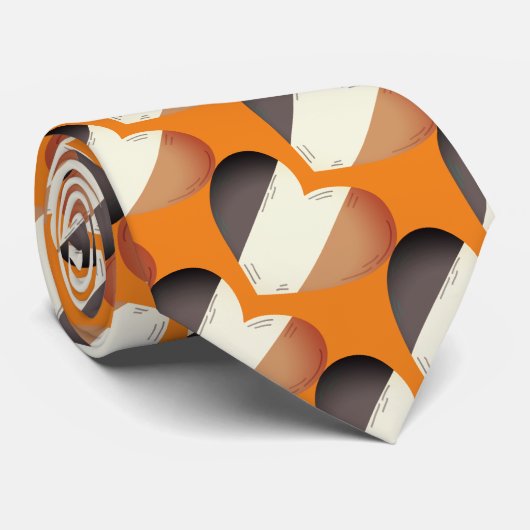 Cravate Bonne Saint Patrick's Day | Irish Orange Hearts Cr (Roulé)