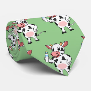 Cravate Bonne vache avec dessin animé de biberon