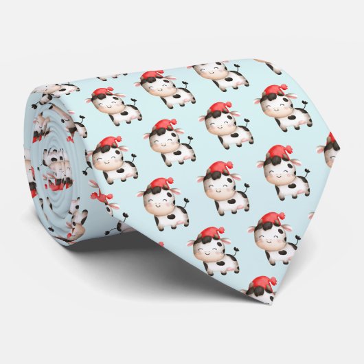 Cravate Bonne vache dans un Casquette rouge mignon (Roulé)