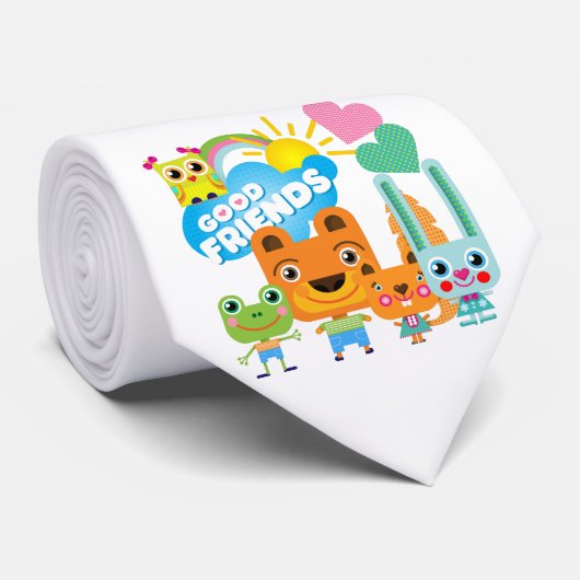 Cravate Bons amis d'animaux (Roulé)