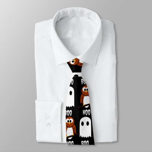 Cravate Boo Hoo Owl et Ghost (Attaché)