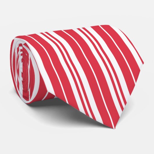 Cravate Bord de mer blanc rouge (Roulé)