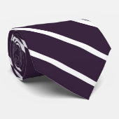 Cravate Bords diagonaux simples violets foncés et blancs (Roulé)