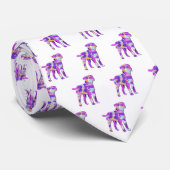 Cravate Bordure Chien Terrier Silhouette Purple Blanc Cou (Roulé)