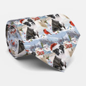 Cravate Bordure Collie Chien Hiver Merveilles Pays Noël Jo (Roulé)