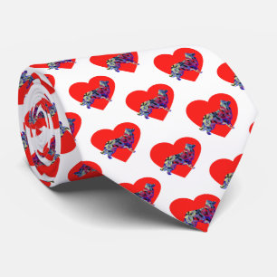 Cravate Bordure Collie Chien Rouge Saint-Valentin Cou blan