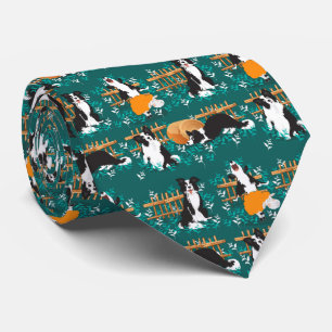 Cravate Bordure Collie jouer avec les moutons