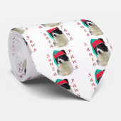 Cravate Bordure Collie Père Noël Paws (Roulé)