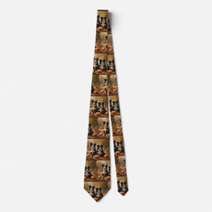 Cravate Bordure Collie Puppy Automne Citrouille de plaisir
