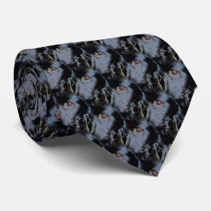 Cravate Bordure noire Collie Chien Visage Animal Art Motif