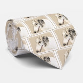 Cravate Borzoi (Argent Brindle) Peinture Chien Art origina (Roulé)