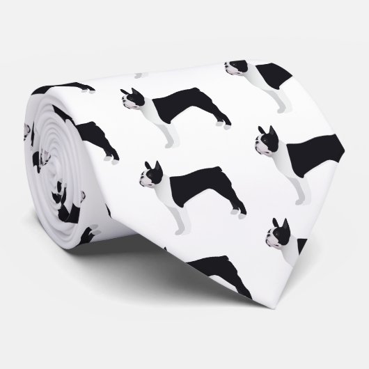 Cravate Boston Terrier Basic Breed Conception personnalisa (Roulé)