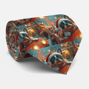 Cravate Boston Terrier Dog Roller Dessous de verre Noël