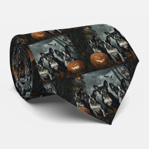 Cravate Boston Terrier Nuit d'Halloween Délice Canin