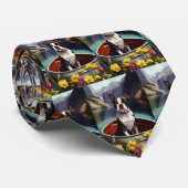 Cravate Boston Terrier sur une rame : une aventure Pittore (Roulé)